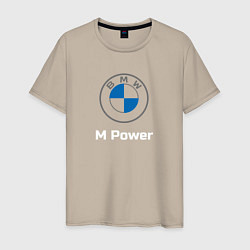 Футболка хлопковая мужская BMW M Power, цвет: миндальный
