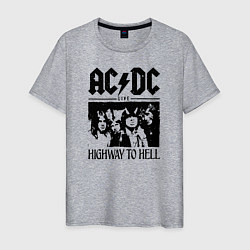 Футболка хлопковая мужская ACDC highway to hell, цвет: меланж