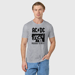 Футболка хлопковая мужская ACDC highway to hell, цвет: меланж — фото 2