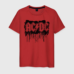 Футболка хлопковая мужская ACDC, цвет: красный