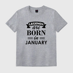 Футболка хлопковая мужская Legends are born in january, цвет: меланж