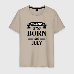 Футболка хлопковая мужская Legends are born in july, цвет: миндальный