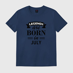 Футболка хлопковая мужская Legends are born in july, цвет: тёмно-синий