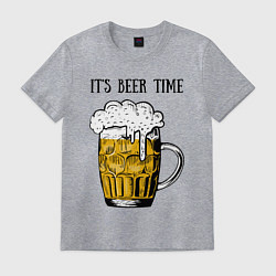 Футболка хлопковая мужская It's beer time, цвет: меланж