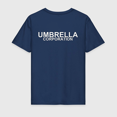 Мужская футболка UMBRELLA CORP НА СПИНЕ / Тёмно-синий – фото 2