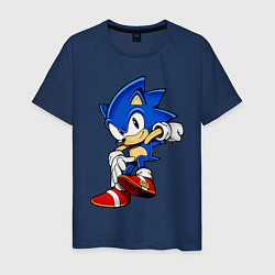 Футболка хлопковая мужская SONIC, цвет: тёмно-синий