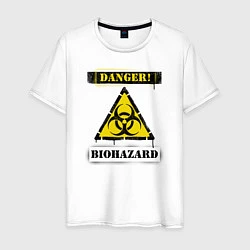 Футболка хлопковая мужская Biohazard, цвет: белый