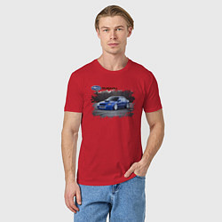 Футболка хлопковая мужская SUBARU, цвет: красный — фото 2
