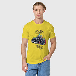 Футболка хлопковая мужская Мотоцикл, цвет: желтый — фото 2