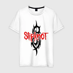 Футболка хлопковая мужская SLIPKNOT, цвет: белый