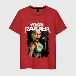 Футболка хлопковая мужская TOMB RAIDER, цвет: красный