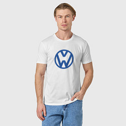 Футболка хлопковая мужская Volkswagen, цвет: белый — фото 2