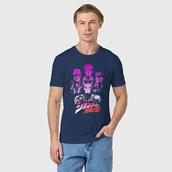 Футболка хлопковая мужская JOJOS BIZARRE ADVENTURE, цвет: тёмно-синий — фото 2
