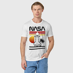 Футболка хлопковая мужская NASA, цвет: белый — фото 2