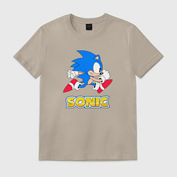 Футболка хлопковая мужская SONIC, цвет: миндальный