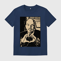 Футболка хлопковая мужская Ленин Oko, цвет: тёмно-синий