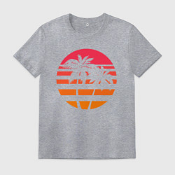 Футболка хлопковая мужская Пальма, цвет: меланж