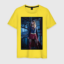 Футболка хлопковая мужская Supergirl, цвет: желтый