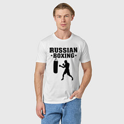 Футболка хлопковая мужская Russian Boxing, цвет: белый — фото 2