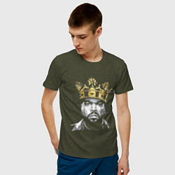Футболка хлопковая мужская Ice Cube King цвета меланж-хаки — фото 2