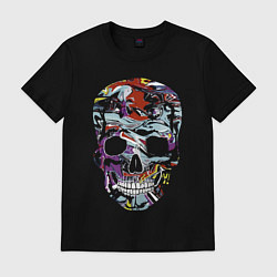 Футболка хлопковая мужская Skull 2055, цвет: черный