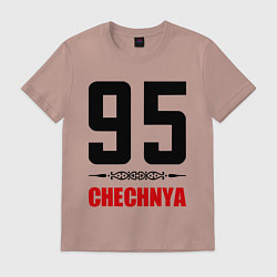 Футболка хлопковая мужская 95 Chechnya, цвет: пыльно-розовый
