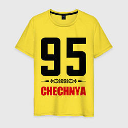 Футболка хлопковая мужская 95 Chechnya, цвет: желтый