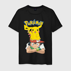 Футболка хлопковая мужская Pokemon, цвет: черный