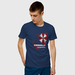 Футболка хлопковая мужская Umbrella цвета тёмно-синий — фото 2