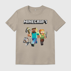 Футболка хлопковая мужская MINECRAFT, цвет: миндальный