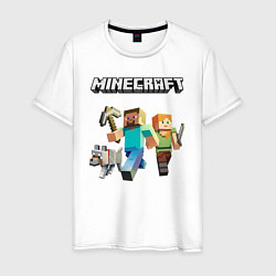 Футболка хлопковая мужская MINECRAFT, цвет: белый