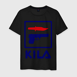 Футболка хлопковая мужская Kila Fila, цвет: черный