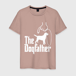 Футболка хлопковая мужская The Dogfather - пародия, цвет: пыльно-розовый