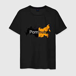Футболка хлопковая мужская Logo PornHub, цвет: черный