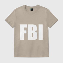 Футболка хлопковая мужская FBI, цвет: миндальный