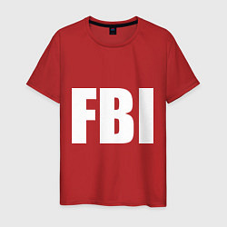 Футболка хлопковая мужская FBI, цвет: красный