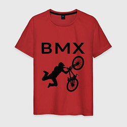 Футболка хлопковая мужская Велоспорт BMX Z, цвет: красный