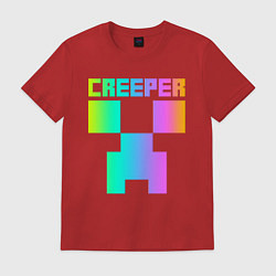 Футболка хлопковая мужская MINECRAFT CREEPER, цвет: красный