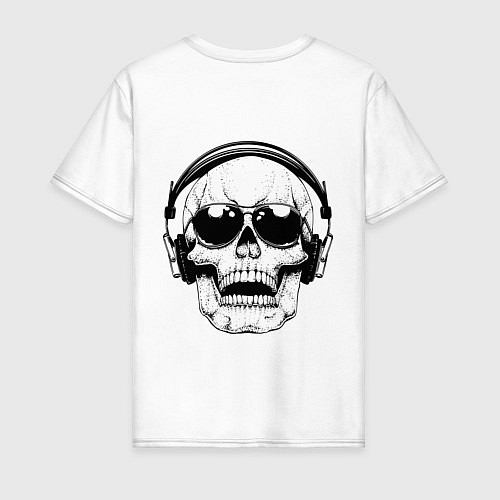 Мужская футболка Skull Music lover / Белый – фото 2