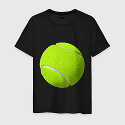 Футболка хлопковая мужская Теннис, цвет: черный
