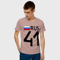 Футболка хлопковая мужская RUS 41, цвет: пыльно-розовый — фото 2