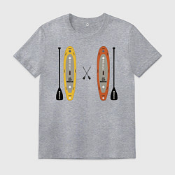 Футболка хлопковая мужская Сап серфинг, цвет: меланж