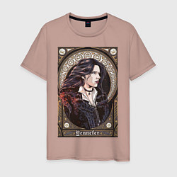 Футболка хлопковая мужская The Witcher, Yennefer, цвет: пыльно-розовый