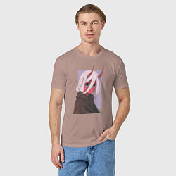 Футболка хлопковая мужская Zero Two Ne1t, цвет: пыльно-розовый — фото 2