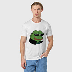 Футболка хлопковая мужская Pepe в очках EZ, цвет: белый — фото 2