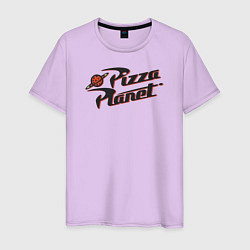 Футболка хлопковая мужская Pizza Planet цвета лаванда — фото 1