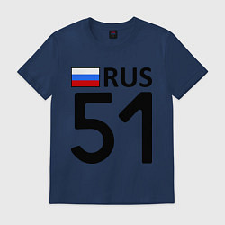 Футболка хлопковая мужская RUS 51, цвет: тёмно-синий