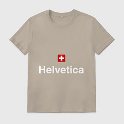 Футболка хлопковая мужская Helvetica Type, цвет: миндальный