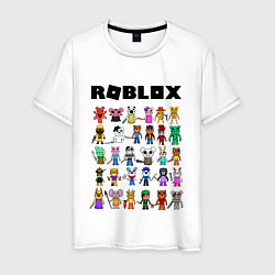 Футболка хлопковая мужская ROBLOX PIGGY, цвет: белый