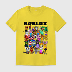 Футболка хлопковая мужская ROBLOX PIGGY, цвет: желтый